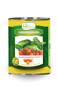 Canned assorted pickled Cucumber & Tomato